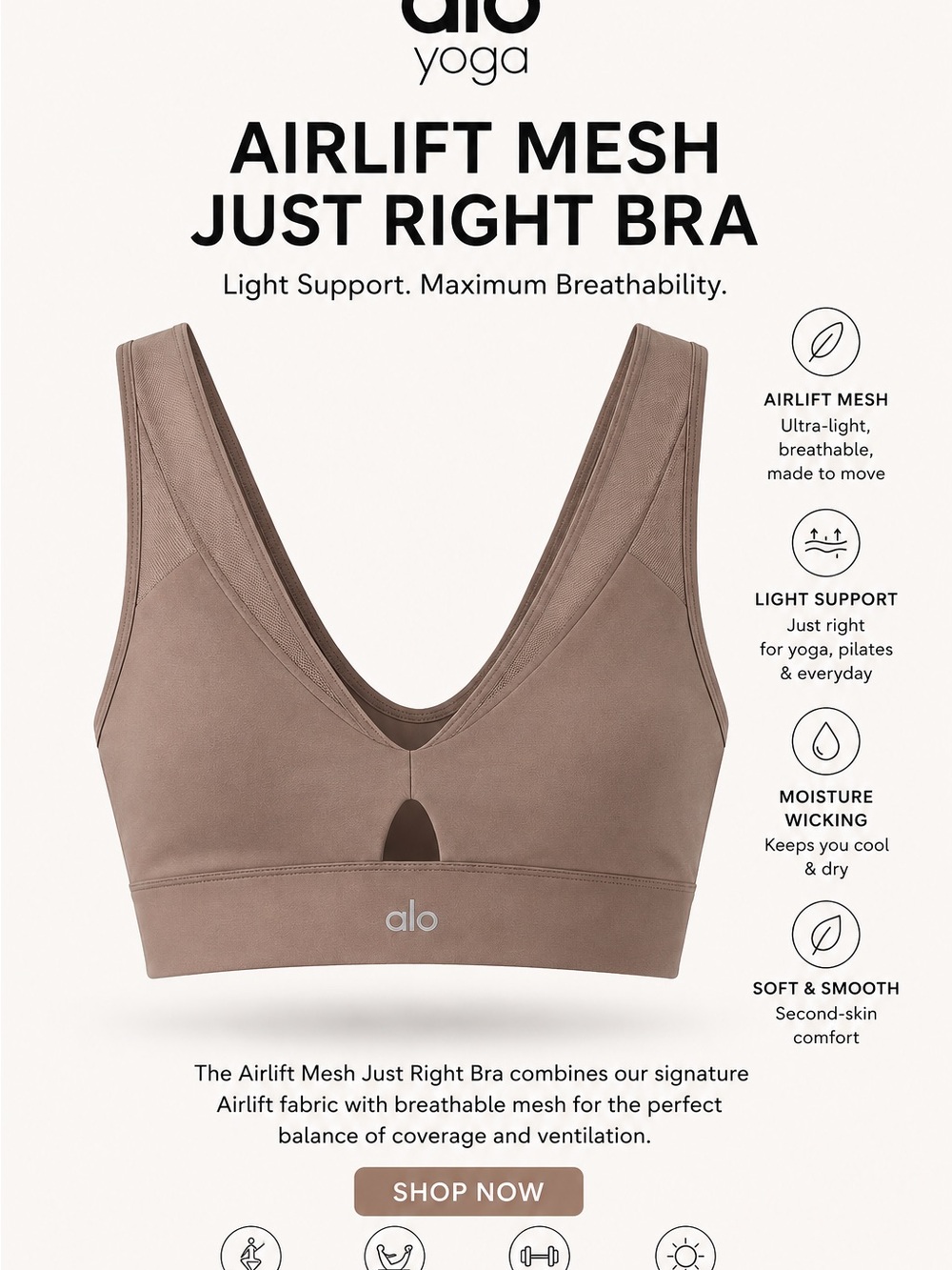 ALO Yoga airlift mesh just right bra